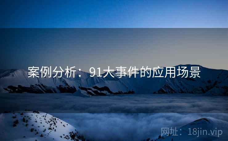 案例分析：91大事件的应用场景
